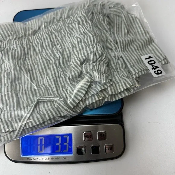 American Eagle Top Womens Medium Green Seersucker Halter Sleeveless Top Smocked - Picture 10 of 10